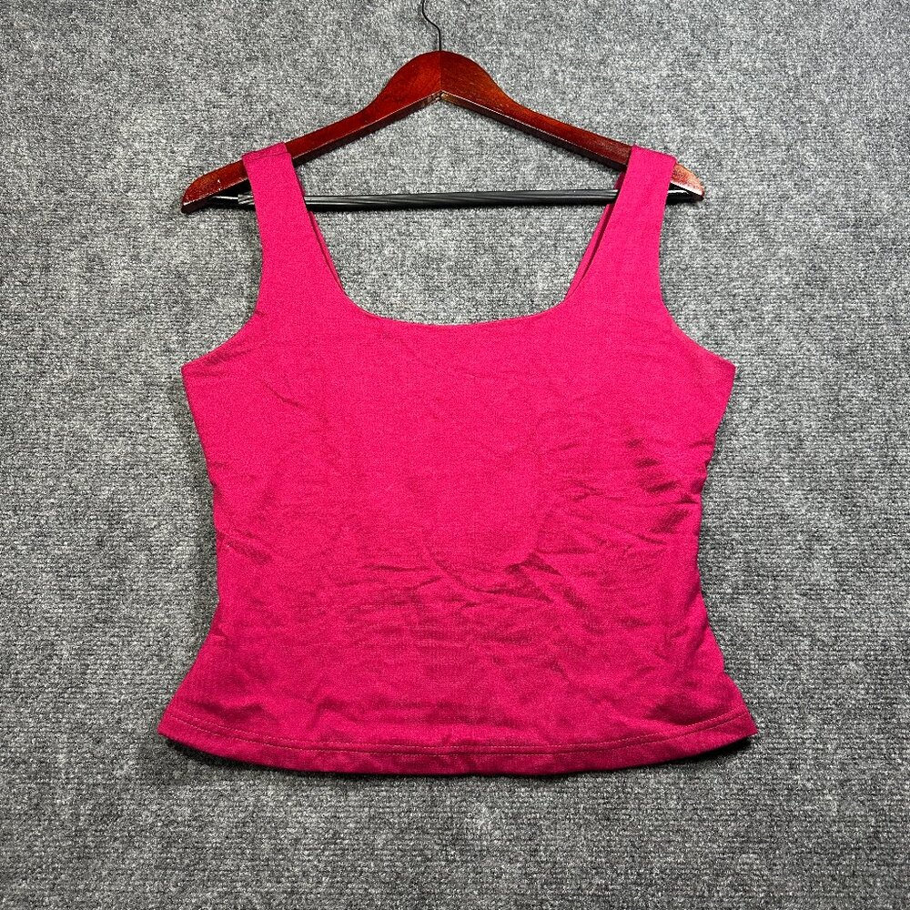 bebe Top Womens XL Metal Ring Cross Back Burgundy Knit Tank Cami NEW $79